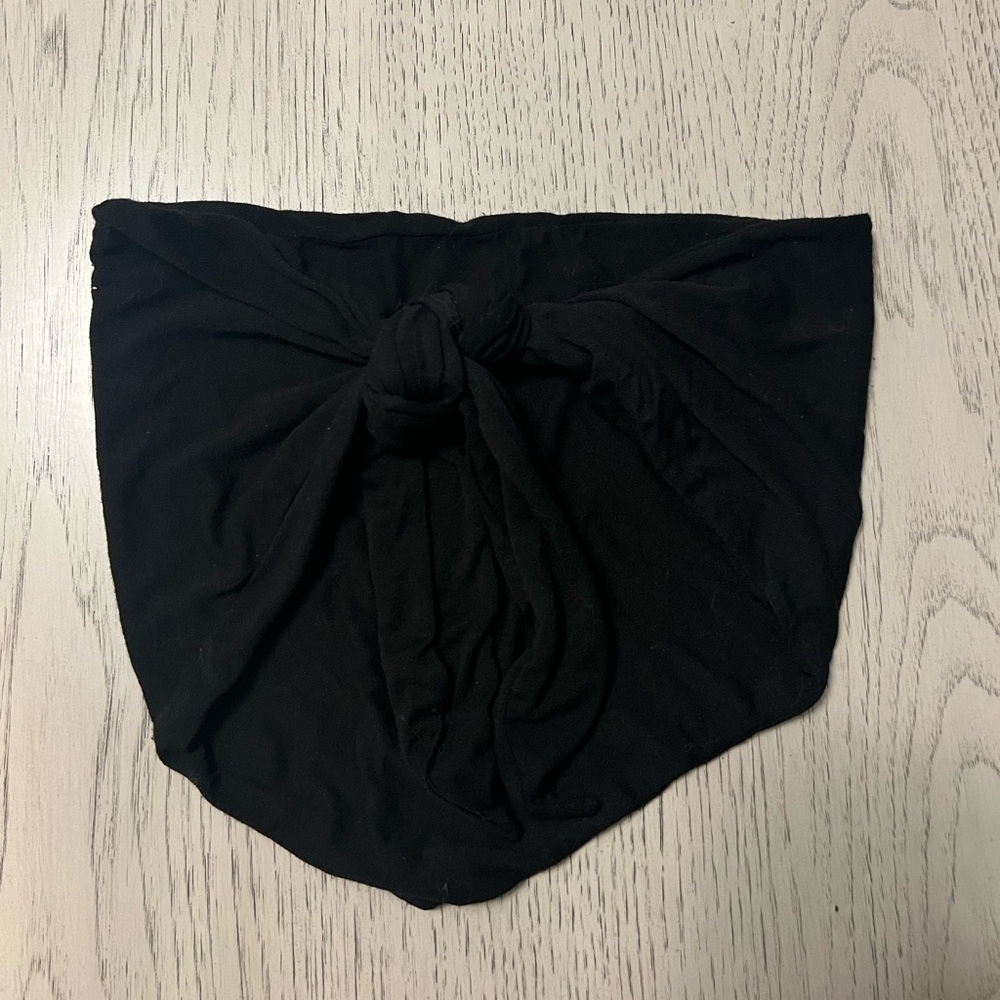 Chic Black Knot Crop Top